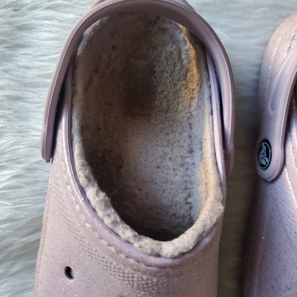 Crocs Lavender Glitter Girls Size 2 Crocs - Picture 7 of 7